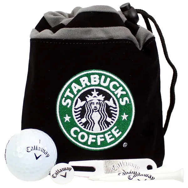 Callaway six-ball pouch and tee pack with brand imprint