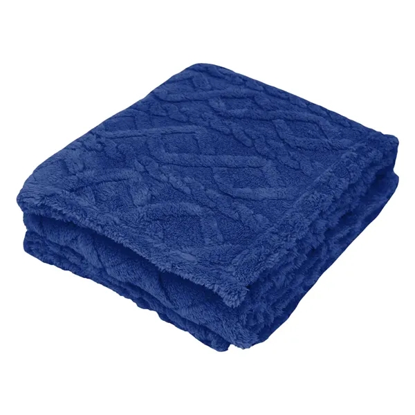 Alpine sherpa promotional blanket soft throw with logo patch area